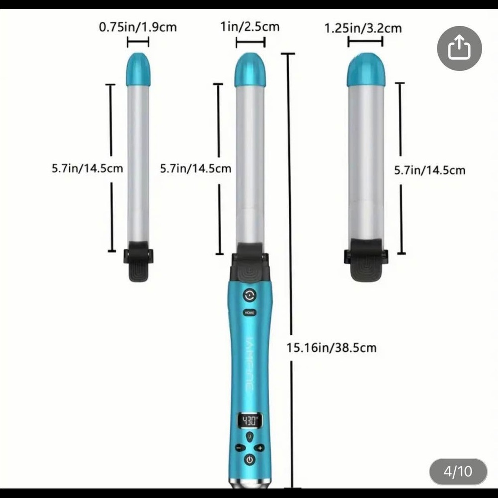 Interchangeable Curling Iron Set - Blue